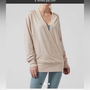 NWOT - Athleta Purana V-Neck Wrap sweatshirt
